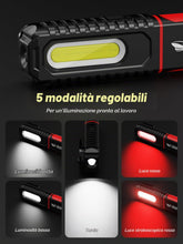 Carica l'immagine nel visualizzatore di Gallery, Smiling Shark Lampada di Lavoro, Lampade di Ispezione Torcia Magnetica 1200 mAh Ricaricabile 5 Modalità Luminose Portati