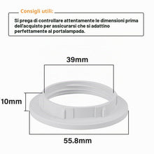 Carica l'immagine nel visualizzatore di Gallery, DiCUNO E27 Anello a Vite per portalampada, 39MM, Bianco, 4 Pezzi