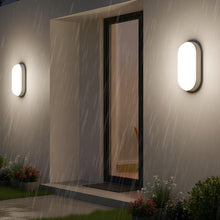 Carica l'immagine nel visualizzatore di Gallery, ANWIO Applique da Esterno Bianco, Luci da Esterno 14w, 1400lm, Luce Bianca Naturale 4000k, IP54, Lampada da Parete Ovale