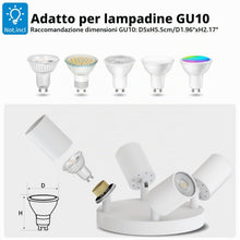 Carica l'immagine nel visualizzatore di Gallery, LVWIT Faretti LED da Soffitto Orientabili Bianco,Faretto LED Interno con 4 Luci in Alluminio GU10, Orbicolare Base, Fare