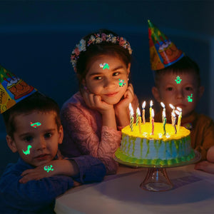 Tatuaggi per Bambini 400 Tatuaggi Luminosi per Bambini, Tatuaggi Bambini che si Illuminano al Buio, Tatuaggi Temporanei Fluo Party, Gadget Compleanno Bambini, Regalini Fine Festa Compleanno Bambini