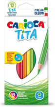 Carica l'immagine nel visualizzatore di Gallery, CARIOCA TITA, Matite Colorate, Set di Matite in Resina Esagonali, Pastelli per Bambini e Adulti, Ideali per Disegnare e Colorare, Scrittura Morbida, Colori Assortiti, 12 Pezzi