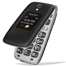 Carica l&#39;immagine nel visualizzatore di Gallery, Easyfone Prime-A1 Pro 4G GSM Telefono Cellulare a conchiglia per Anziani, Telefono Cellulare con Tasti Grandi, Funzione SOS, Dual HD IPS Display, Base di ricarica, 1500mAh Batteria (Nero)
