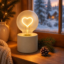 Carica l'immagine nel visualizzatore di Gallery, MIJOMA Lampada da tavolo a LED con lampadina, luce d'atmosfera con base in cemento, funzionamento a batteria, luce decor