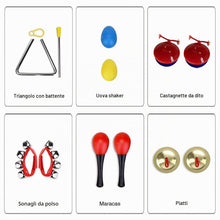 Carica l'immagine nel visualizzatore di Gallery, Strumenti Musicali per Bambini, Ulifeme 24 Pezzi Set Strumenti Musicali Percussioni Giocattolos in Legno, Giochi Musical