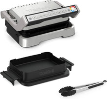 Carica l'immagine nel visualizzatore di Gallery, Tefal OptiGrill GC776D10 - Griglia a contatto 4 in 1 con vassoio, apribile, 9 programmi, indicatore del livello di cottura, griglia elettrica, forno, in acciaio inox/nero