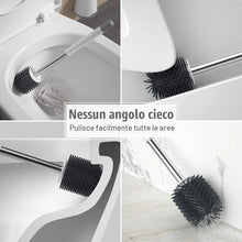 Carica l'immagine nel visualizzatore di Gallery, Ibergrif Scopino Bagno WC Silicone con Supporto, Scopettino WC, Bianco