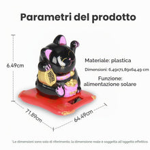 Carica l'immagine nel visualizzatore di Gallery, Maneki Neko Fortune Cat - Gatto felino Alimentato Solare Mini Gatti Ricchezza Accogliente Gatto tirato con Braccio ondeg