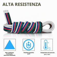 Carica l'immagine nel visualizzatore di Gallery, 10M RGBW 5pin Cavo Elettrico di Prolunga Calibro 22 5 Core con Connettori per Striscia a LED RGBW, Luci a Nastro, Lampad