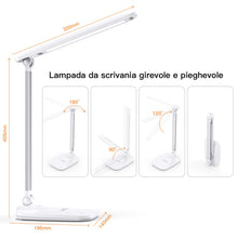 Carica l'immagine nel visualizzatore di Gallery, MAX EXCELL Lampada da Scrivania Led, Lampada da Scrivania Touch Control Pieghevole, Lampada da Tavolo con 3 Modalità di Illuminazione e Luminosità Regolabile