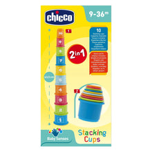 Carica l'immagine nel visualizzatore di Gallery, Chicco Gioco Tazze Impilabili, Gioco Forme e Incastri, 10 Tazze Con Dimensioni e Colori Diversi da Impilare, Con Numeri 