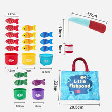 Carica l'immagine nel visualizzatore di Gallery, Gioco Pesca Magnetico per Bambini – Set Morbido in Tessuto con 15 Pesci e Secchielli, Giocattolo Educativo Montessori 1-