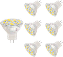 Carica l'immagine nel visualizzatore di Gallery, Lampadine LED MR11, 12V 3.5W Pari a Lampadine Alogene 25-35W, Base GU4.0, Bianco (6000K, Confezione da 6)