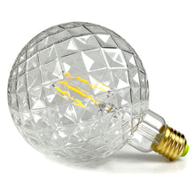 Carica l'immagine nel visualizzatore di Gallery, Lampadina LED Edison, sfera grande effetto cristallo, G125, 4 W, 220/240 V, E27, vintage, a filamento, lampadina decorat