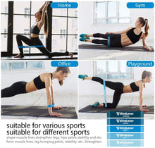 Carica l&#39;immagine nel visualizzatore di Gallery, Fascia elastica per fitness, confezione da 5, fascia elastica di resistenza, 5 livelli di forza, in lattice naturale, attrezzatura per esercizi per sollevamento pesi, pilate/yoga, scatola di