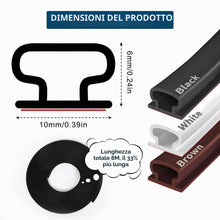 Carica l'immagine nel visualizzatore di Gallery, Gucass 8M Paraspifferi Finestre, Gomma Adesiva Guarnizione Porta Blindata, D-Tipo Guarnizione Finestra &amp; Guarnizioni Fin