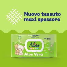 Carica l'immagine nel visualizzatore di Gallery, Nice Baby Aloe Vera Salviette per Cambio Pannolino, con Aloe Vera ad Effetto Idratante sulla Pelle, Dermatologicamente Testate, Confezione da 72 Salviette