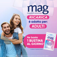 Carica l'immagine nel visualizzatore di Gallery, Mag Ricarica Integratore Magnesio Vitamina B6 per Stanchezza, 24 Bustine