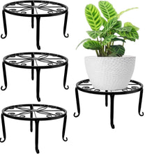 Carica l'immagine nel visualizzatore di Gallery, LATERN 4 Pezzi Supporti per Piante in Metallo, 23CM Supporto per Vasi di Fiori Resistenti Supporto per Contenitori Ripia