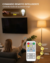 Carica l'immagine nel visualizzatore di Gallery, Lampada a LED E27 con Telecomando, 3 Colori (3000K-6000K) Lampada Dimmabile E27 per Soggiorno Camera da Letto, Lampadine