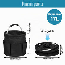 Carica l'immagine nel visualizzatore di Gallery, mumisuto Cesto Per La Conservazione Dei Prodotti Per La Pulizia,Cestino Porta Attrezzi con 6 Tasche Esterne,Cestino Port