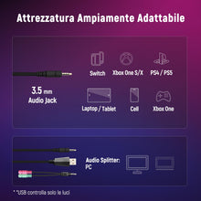 Carica l&#39;immagine nel visualizzatore di Gallery, Ozeino Cuffie Gaming per Ps4 Ps5 PC Xboxone, Cuffie con Microfono Cancellazione del Rumore, 3D Surround Sound, Cuffie Comfort con LED RGB