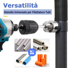 Carica l'immagine nel visualizzatore di Gallery, Mesee Kit per Filettatura Tubi PVC, Strumento per Filettatura Interna ed Esterna Integrata, Compatibile con Trapano Elet
