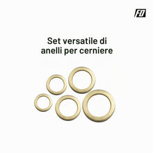 Carica l'immagine nel visualizzatore di Gallery, FD-Workstuff Assortimento di 50 Anelli di Fissaggio Ø 9/10/11/12/13 mm in Ottone e Acciaio con Rondelle: Ideali per il S