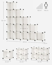 Carica l'immagine nel visualizzatore di Gallery, SONGMICS Scarpiera Componibile, Scaffale a 16 Cubi Modulari, Guardaroba