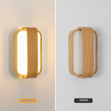 Carica l'immagine nel visualizzatore di Gallery, Applique LED da Parete Interno 13W in Legno Moderno