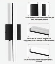 Carica l'immagine nel visualizzatore di Gallery, Lampada da Specchio Bagno 40CM, LED 3000-6000K con Interruttore Temperatura, Applique Moderna con Schermo Acrilico, Risp