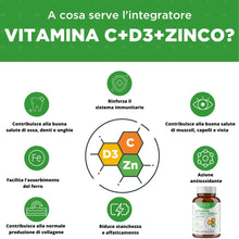 Carica l'immagine nel visualizzatore di Gallery, FB Pharma - Integratore di Vitamina C + Zinco + Vitamina D3 - Alto dosaggio, 180 capsule - Formula studiata in Italia