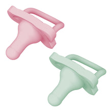 Carica l'immagine nel visualizzatore di Gallery, Dr. Brown's HappyPaci - Ciuccio 100% in silicone, design sagomato monopezzo, 0-6 m, senza BPA, confezione da 2, rosa e v