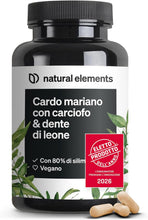 Carica l'immagine nel visualizzatore di Gallery, Cardo Mariano, Carciofo e Tarassaco (Dente di Leone), 120 Capsule, Integratore con Silimarina, Disintossicazione del fegato, Depurazione, Digestione, Eletto PRODOTTO DELL'ANNO 2026