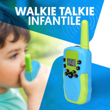 Carica l'immagine nel visualizzatore di Gallery, NK Walkie-Talkie per Bambini di 4 5 6 7 8 9 Anni (Batterie Incluse) - Lunga Distanza 3km, Display LED, 22 Canali, Giocattolo per Bambini con Torcia, Regalo di Natale Compleanno, Colore Blu/Verde