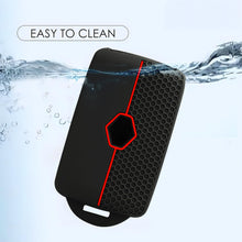 Carica l'immagine nel visualizzatore di Gallery, 2 custodie per chiavi dell'auto, per Renault, Duster, in silicone - Silicone Chiave Clio - 4 Tasti (Nero e rosso-2 pezzi