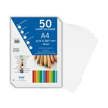 Carica l'immagine nel visualizzatore di Gallery, Dohe - Cartoncini Bianchi A4 (50 pz) - Formato 21x29,7 cm, Spessore 180 g/m², per Lavoretti Creativi, Stampa e Materiale