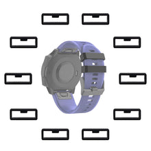 Carica l'immagine nel visualizzatore di Gallery, 10 Pezzi Passante Cinturino Orologio in Silicone,Anello Cinturino Garmin 22mm,Ferma Orologio Gomma,Anelli di chiusura ri