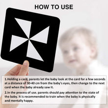 Carica l'immagine nel visualizzatore di Gallery, beiens Sensory Toys Cards, Black and White Newborn Brain Development Toy, Visual Stimulation Learning Activity Cards for