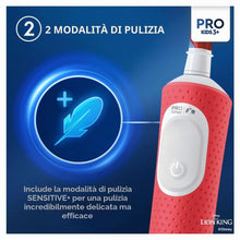 Carica l'immagine nel visualizzatore di Gallery, Oral-B Pro Kids König der Löwen - Spazzolino elettrico per bambini dai 3 anni in su, con modalità Sensitiv+ per la cura 