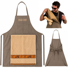 Carica l'immagine nel visualizzatore di Gallery, EBHO 1 Grembiule Barbecue Uomo Divertente Con Asciugamano Stampa Auto D’Epoca Grembiule Cucina Uomo Stile Head Chef