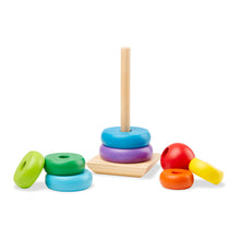 Carica l&#39;immagine nel visualizzatore di Gallery, Melissa &amp; Doug Gioco Torre Bambini con Anelli Impilabili Arcobaleno in Legno | Piramide | Incastri Educativi | Giochini Regalo 18 Mesi