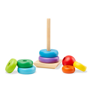 Melissa & Doug Gioco Torre Bambini con Anelli Impilabili Arcobaleno in Legno | Piramide | Incastri Educativi | Giochini Regalo 18 Mesi
