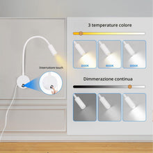 Carica l'immagine nel visualizzatore di Gallery, ERWEY Lampada da lettura da parete, Lampada da comodino da parete LED con interruttore tattile dimmerabile e porta di ri