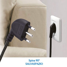 Carica l'immagine nel visualizzatore di Gallery, Electraline 62074 Multipresa 6 posti Polivalenti P40(Schuko + 10/16A) con Interruttore Cavo 1,5 m Nero