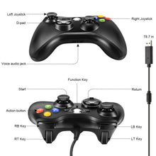 Carica l'immagine nel visualizzatore di Gallery, Xbox 360 Game Controller, USB Wired Controller Gamepad di design ergonomico migliorato per Xbox 360 PC Windows 7/8 / 10