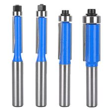 Carica l'immagine nel visualizzatore di Gallery, Set 4 Pezzi Fresa a Taglienti Diritti per Legno, Codolo 8 mm Con Cuscinetto, Fresa per Rifilare, Frese Professionali per