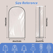 Carica l'immagine nel visualizzatore di Gallery, Alyvisun 3PCS Custodie per Abiti Trasparenti, Porta Vestiti Cerniere Laterali, Borsa Porta Abiti Lungo110cm Grande Capacità per Armadio, Abito