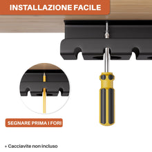 Carica l'immagine nel visualizzatore di Gallery, Set da 2 Canalina Passacavi Scrivania Acciaio Nero