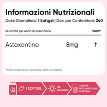 Carica l'immagine nel visualizzatore di Gallery, Astaxantina in 240 Softgel Vegane (8 Mesi di Scorta), 1 Sola al Giorno